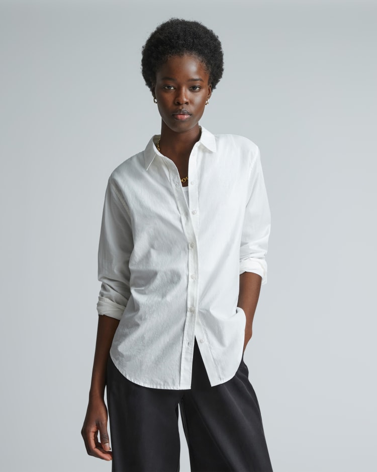 7:21 - The Silky Cotton Relaxed Shirt in Off-White